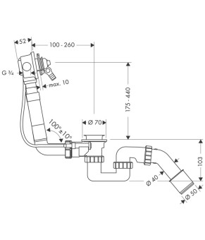 Слив-перелив Hansgrohe Exafill 58125180