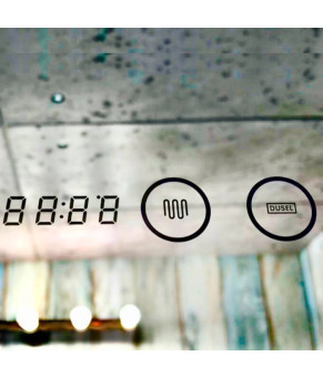 Зеркало Dusel LED DE-M1041 65х80 см с часами 610413