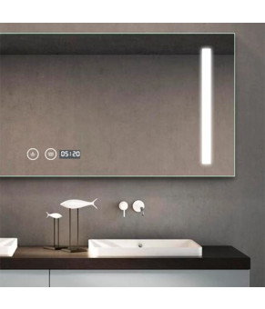 Зеркало Dusel LED DE-M1041 65х80 см с часами 610413