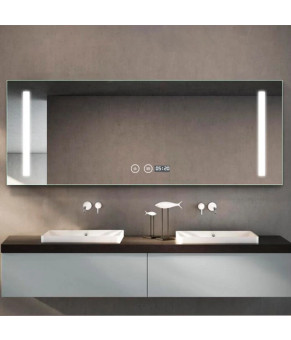 Зеркало Dusel LED DE-M1041 65х80 см с часами 610413