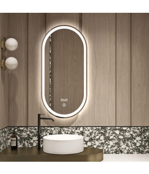 Дзеркало Dusel LED DE-M4031 60х120 см з годинником 640312