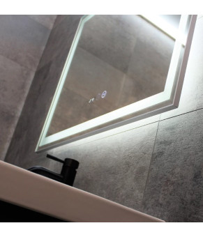 Зеркало Dusel DE-M0061S1 Silver 65х80 см с часами 600622