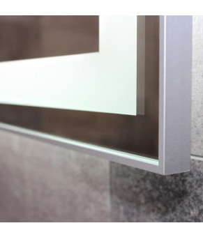 Зеркало Dusel DE-M0061S1 Silver 75х100 см с часами 600624