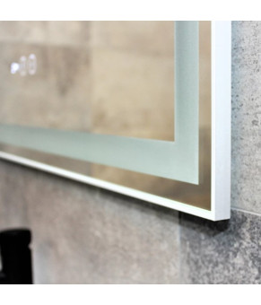 Зеркало Dusel DE-M0061S1 Silver 75х100 см с часами 600624