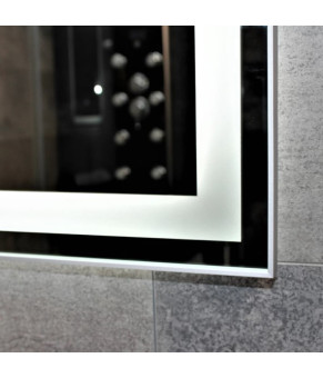 Зеркало Dusel DE-M0061S1 Silver 75х100 см с часами 600624