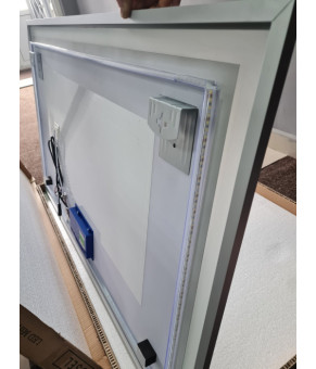 Зеркало Dusel DE-M0061S1 Silver 75х100 см с часами 600624