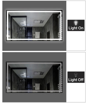 Дзеркало Dusel LED DE-M0061S1 Black 65х80 см з годинником 600617