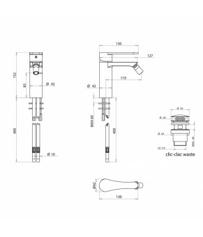 Смеситель Bongio O'Clock 14522CRPR