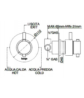 Смеситель Bongio T-Mix 32544NE