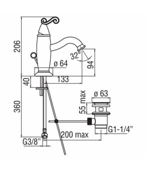 Смеситель Nobili Dubai DB00118/1GD