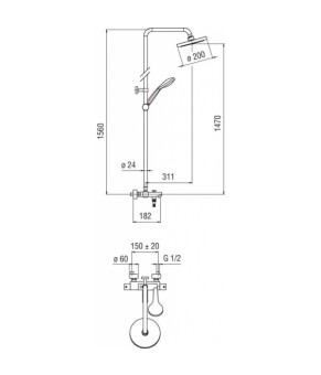 Душевая колонна Nobili Tago TG85310/30CR