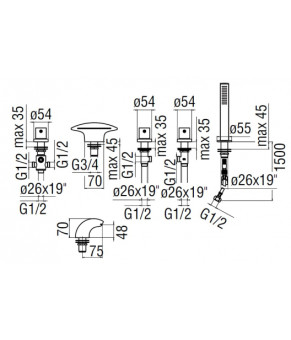 Смеситель Nobili Deck-Mounted WE00204/TCR