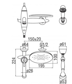 Смеситель Nobili Dubai DB00110GD
