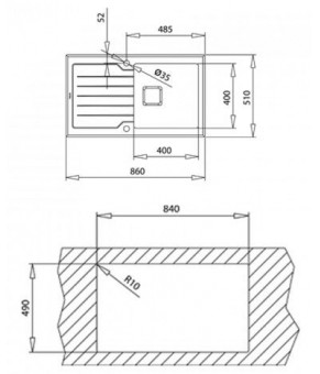 Кухонная мойка Teka Diamond 1B 1D 86 115100011