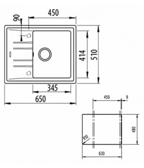 Кухонная мойка Teka Stone 45 S-TG 1B 1D 115330047