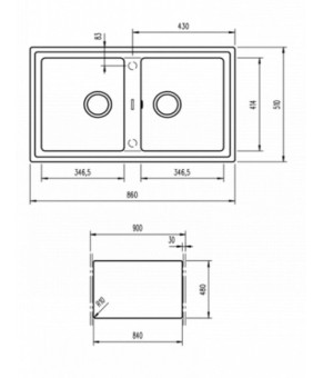 Кухонная мойка Teka Stone 90 B-TG 2B 115260005