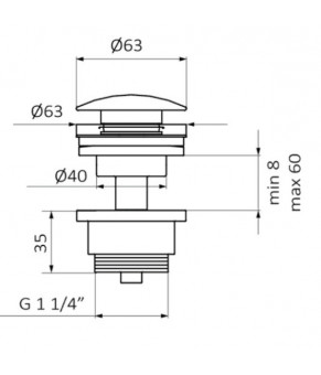 Донный клапан GRB Hydro 05055011
