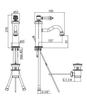 Смеситель Alpi London LO 41476/S BR