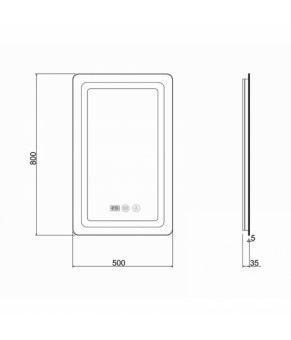 Зеркало Qtap Mideya LED DC-F911 QTMIDDCF911