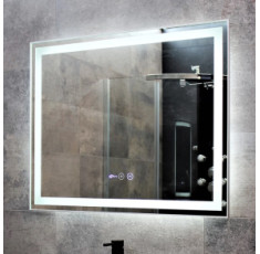купить недорого Зеркало Dusel DE-M0061S1 Silver 75х100 см с часами 600624