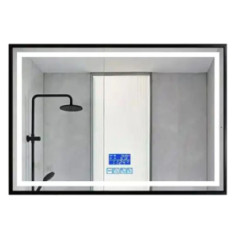 купить недорого Зеркало Dusel LED DE-M0061S1 Black 75х100 см с часами и Bluetooth 600620