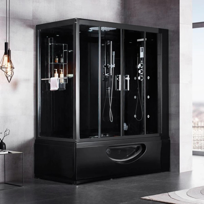 Гидромассажный паровой бокс GOLSTON G-U697, черный 1790х960х2230 мм, GU697003