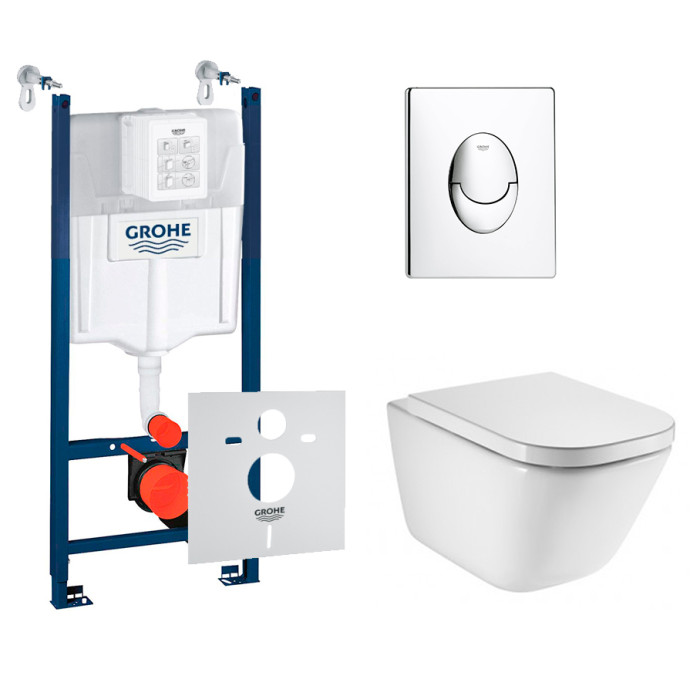 Комплект Grohe Rapid SL 3 в 1 3884000G, клавиша 38505000, унитаз Roca Gap A34H47C000