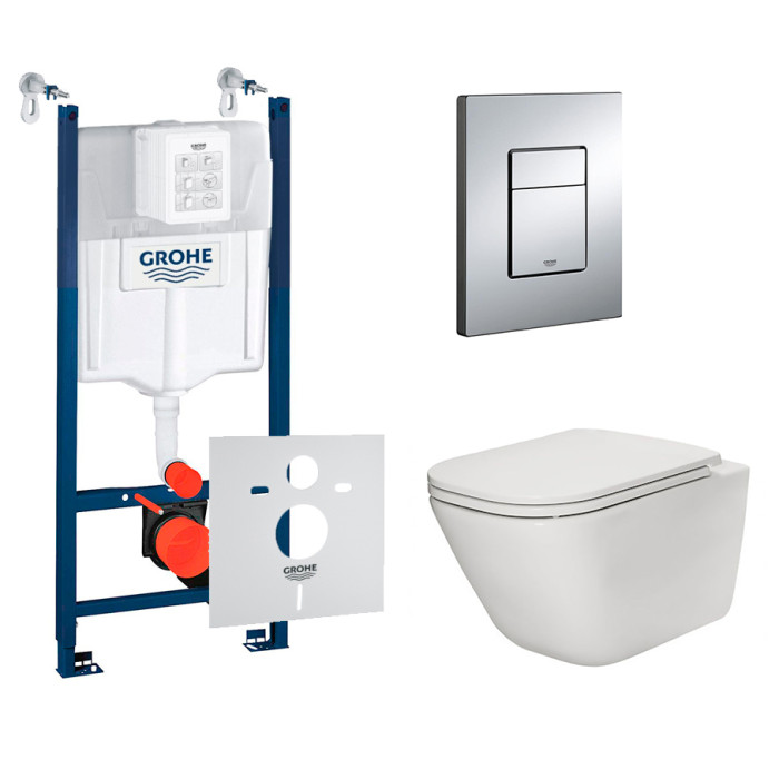 Комплект Grohe Rapid SL 3 в 1 3884000G, клавиша 38732000, унитаз Roca Gap A34H470000