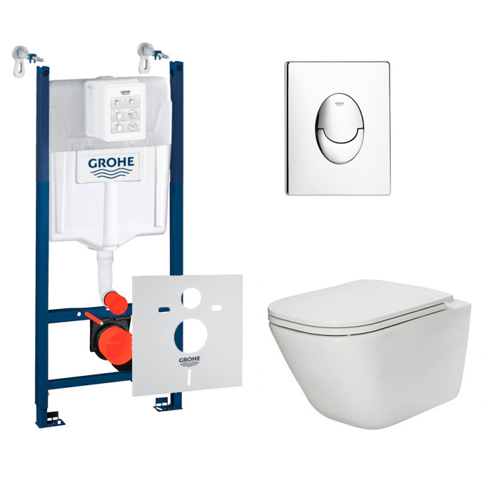 Комплект Grohe Rapid SL 3 в 1 3884000G, клавиша 38505000, унитаз Roca Gap A34H470000