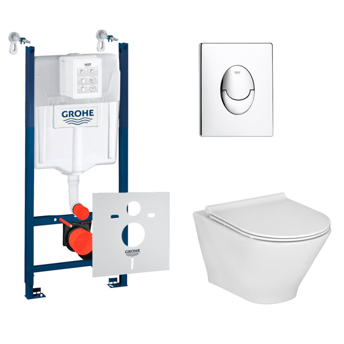 Комплект Grohe Rapid SL 3 в 1 3884000G, клавиша 38505000, унитаз Roca Gap A34H0N8000