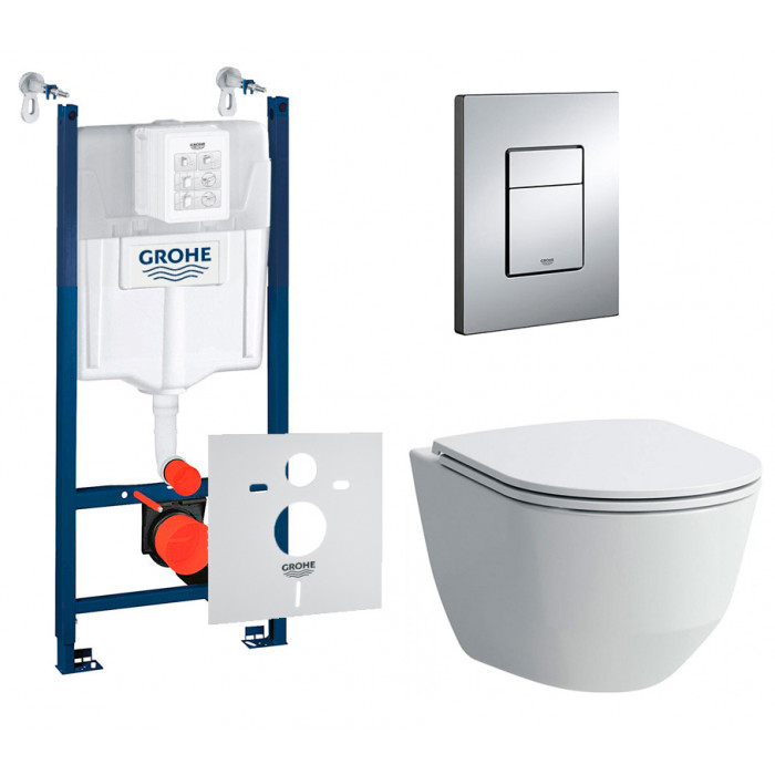 Комплект Grohe Rapid SL 3 в 1 3884000G, клавиша 38732000, унитаз Laufen Pro H8669570000001