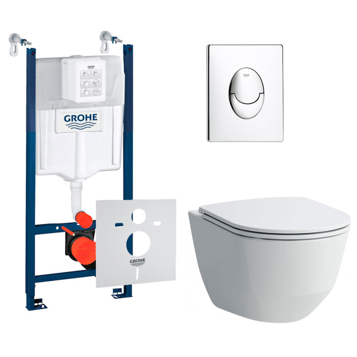 Комплект Grohe Rapid SL 3 в 1 3884000G, клавиша 38505000, унитаз Laufen Pro H8669570000001