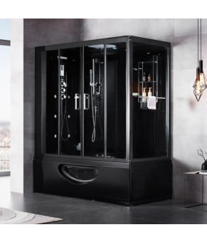 Гидромассажный паровой бокс GOLSTON G-U697, черный 1790х960х2230 мм, GU697003