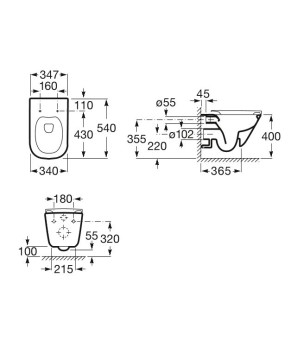 Комплект Grohe Rapid SL 3 в 1 3884000G, клавиша 38732000, унитаз Roca Gap A34H470000