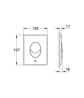 Комплект Grohe Rapid SL 3 в 1 3884000G, клавиша 38505000, унитаз Laufen Pro H8669570000001