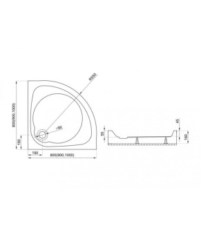 Піддон 90х90х16 см Polimat NOWY STYL 00616 білий