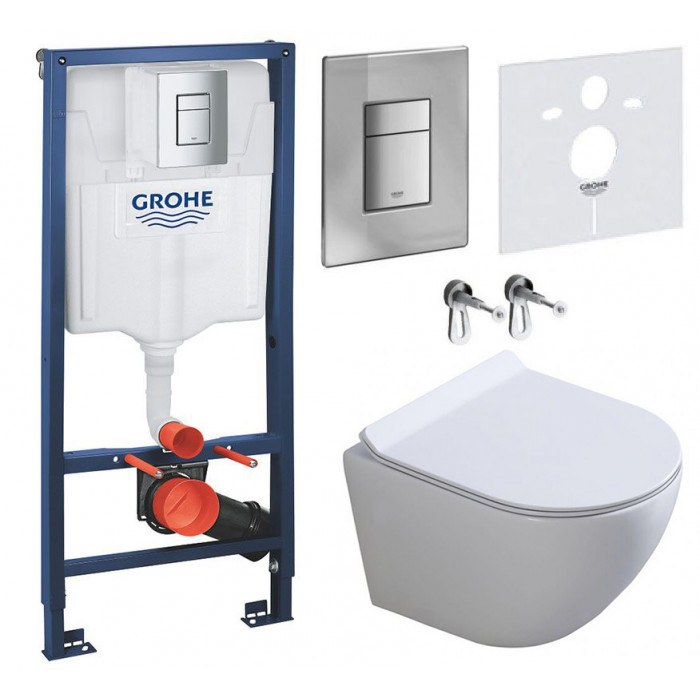 Комплект: інсталяція Grohe 38772001, панель Grohe 38732000, унітаз Dusel DWHT10201130R
