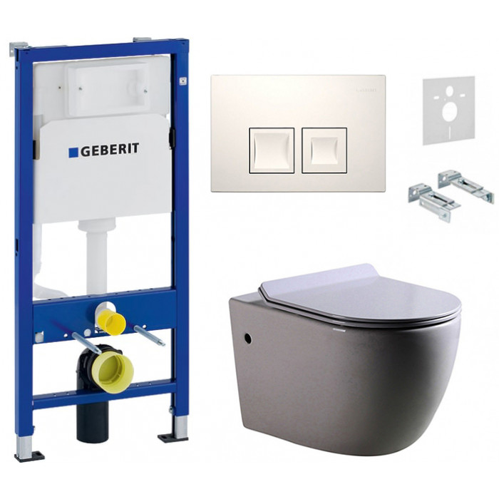 Комплект: інсталяція Geberit 458.103.00.1, панель Geberit Delta 50 білий, унітаз Dusel DWHT10200930R