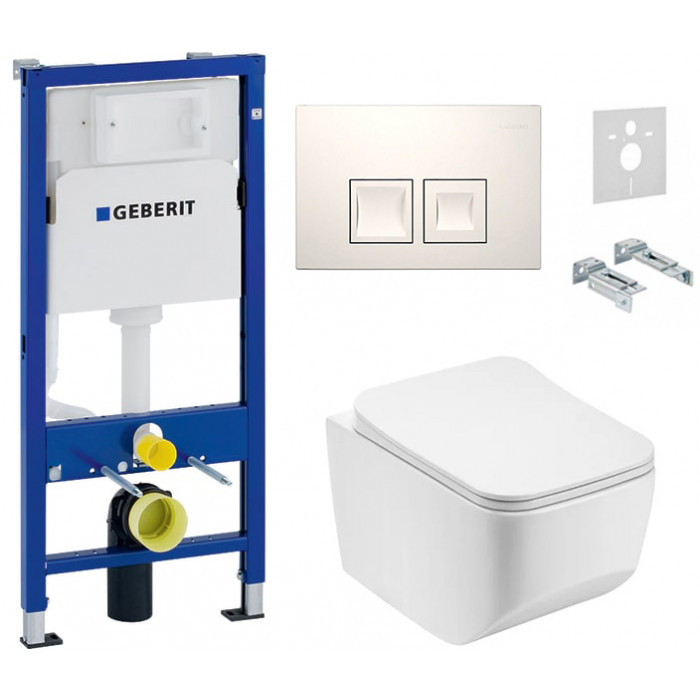 Комплект: інсталяція Geberit 458.103.00.1, панель Geberit Delta 50 білий, унітаз Dusel DWHT10201530R