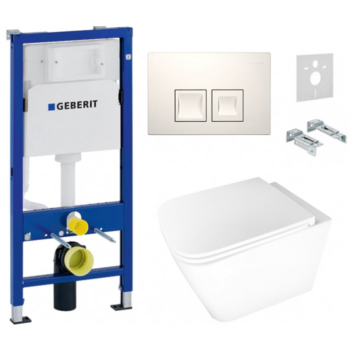 Комплект: инсталляция Geberit 458.103.00.1, панель Geberit Delta 50 белый, унитаз Dusel DWHT10210330R