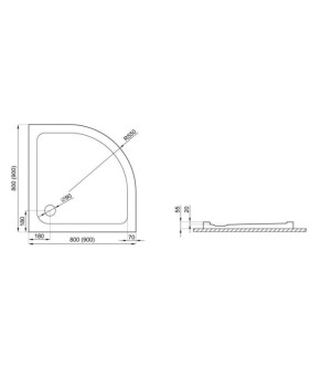 Піддон 90х90х5, 5 см Polimat STANDARD 00781 білий