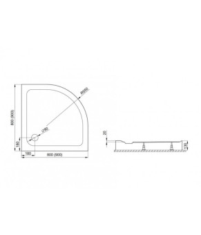 Поддон 90х90х13 см Polimat STANDARD 00841 белый