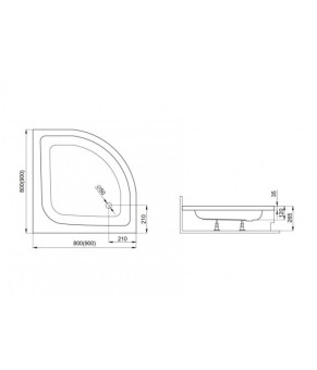 Поддон 90х90х26,5 см Polimat PACO 00091 белый