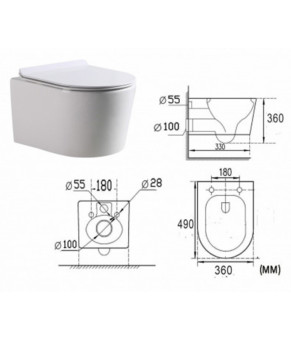 Комплект: инсталляция Geberit 458.103.00.1, панель Geberit Delta 50 хром, унитаз Dusel DWHT10210230R