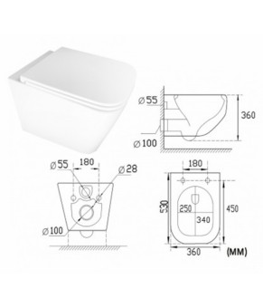 Комплект: инсталляция Geberit 458.103.00.1, панель Geberit Delta 50 хром, унитаз Dusel DWHT10210330R