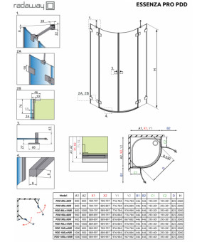 Часть кабины Radaway Essenza Pro Black PDD 80 10095080-54-01