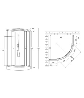Душевой бокс Lidz Tani SB80x80.SAT.LOW.FR Frost