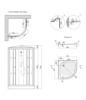 Душевой бокс Lidz Tani SB90x90.SAT.LOW.FR Frost 90x90см (LTSB9090SATLOWFR)