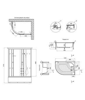 Гидромассажный бокс Lidz Tani SBM120x80R.SAT.HIGH.FR Frost