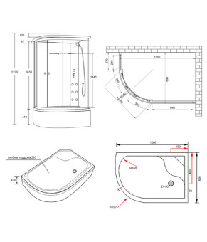 Гидромассажный бокс Lidz Tani SBM120x80R.SAT.HIGH.GR